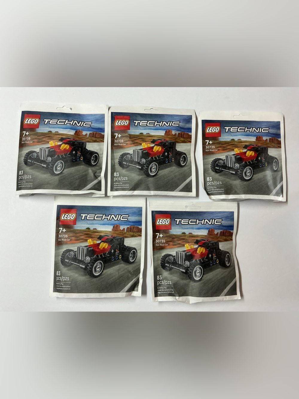 A lot of 5 LEGO Technic Hot Rod Car 30735 - Picture 1 of 2